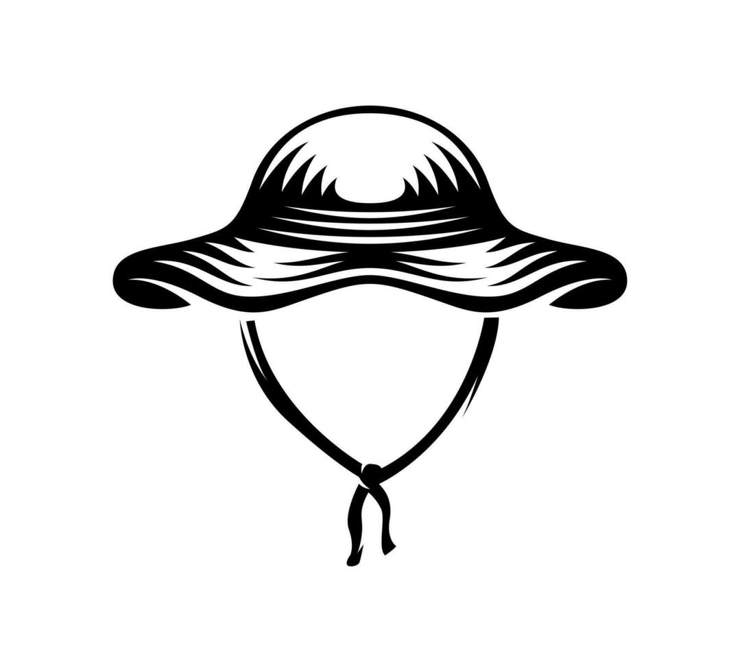 bosque sombrero, playa sombrero, ocio sombrero con un cuello Correa. aventuras objeto. vector