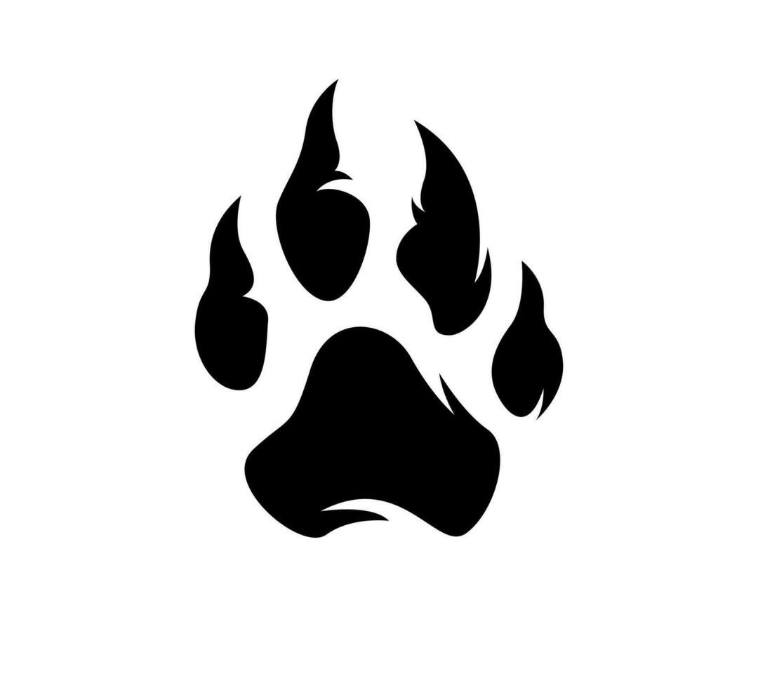 Footprints of a big cat. Paw tiger. Vector