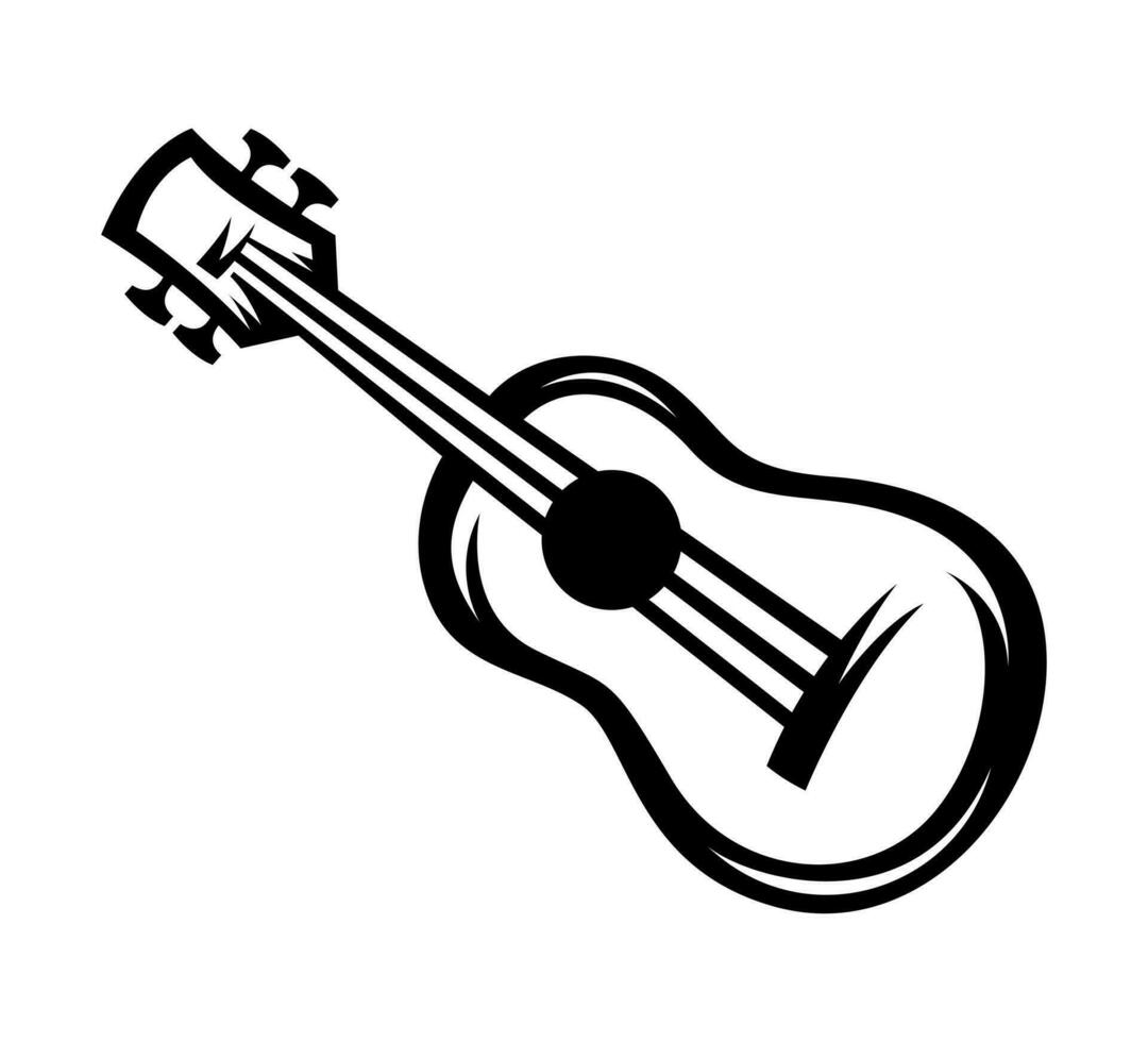acoustic guitar in vinage design vector illustration.