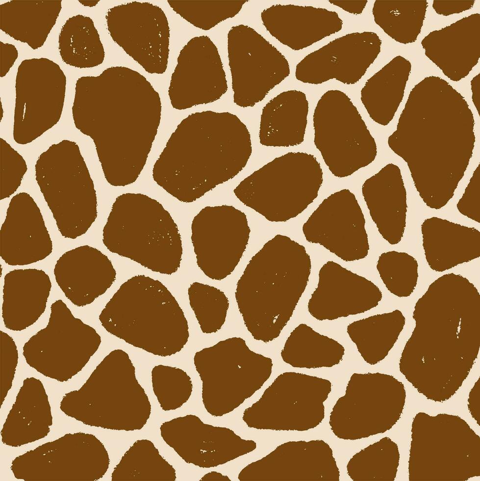 Seamless pattern of giraffe skin in doodle hand drawing design vector