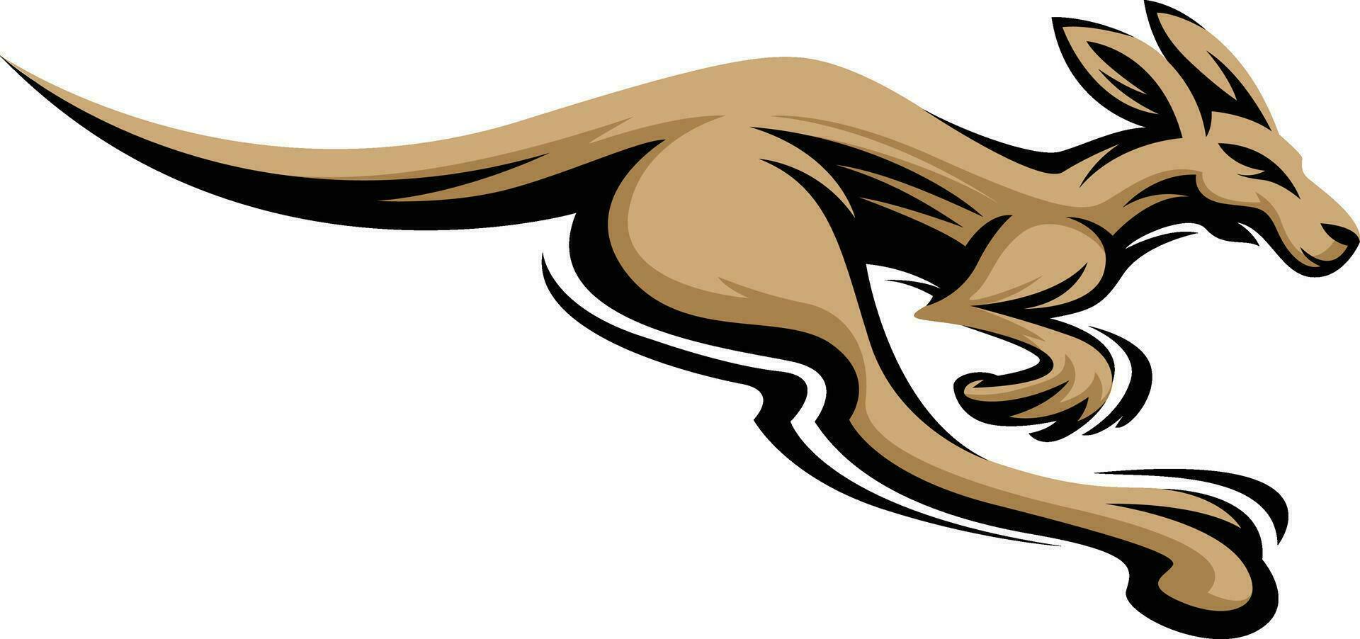 Kangaroo jump and run vector sketch icon isolated on white background