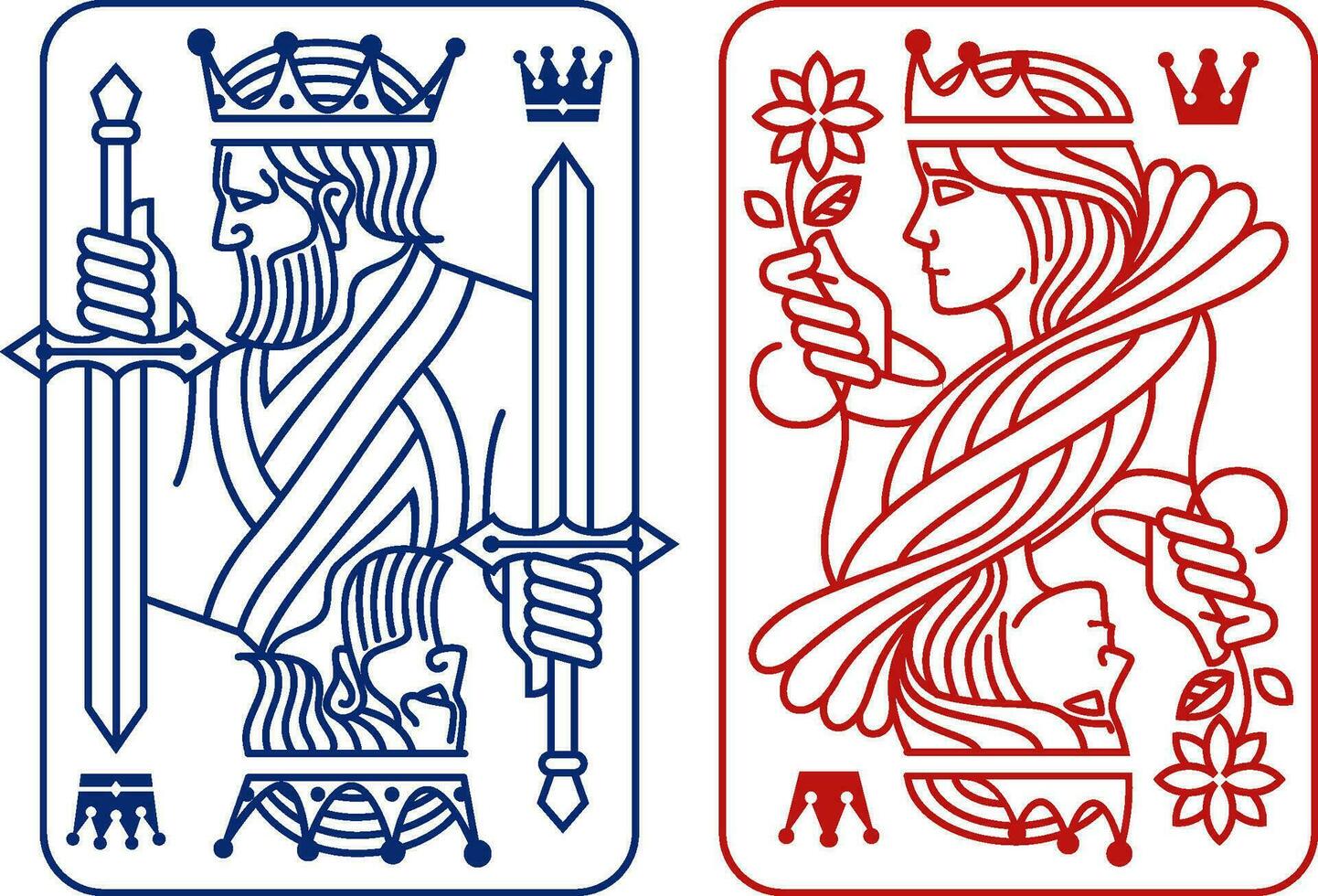 King and queen Playing Card vector