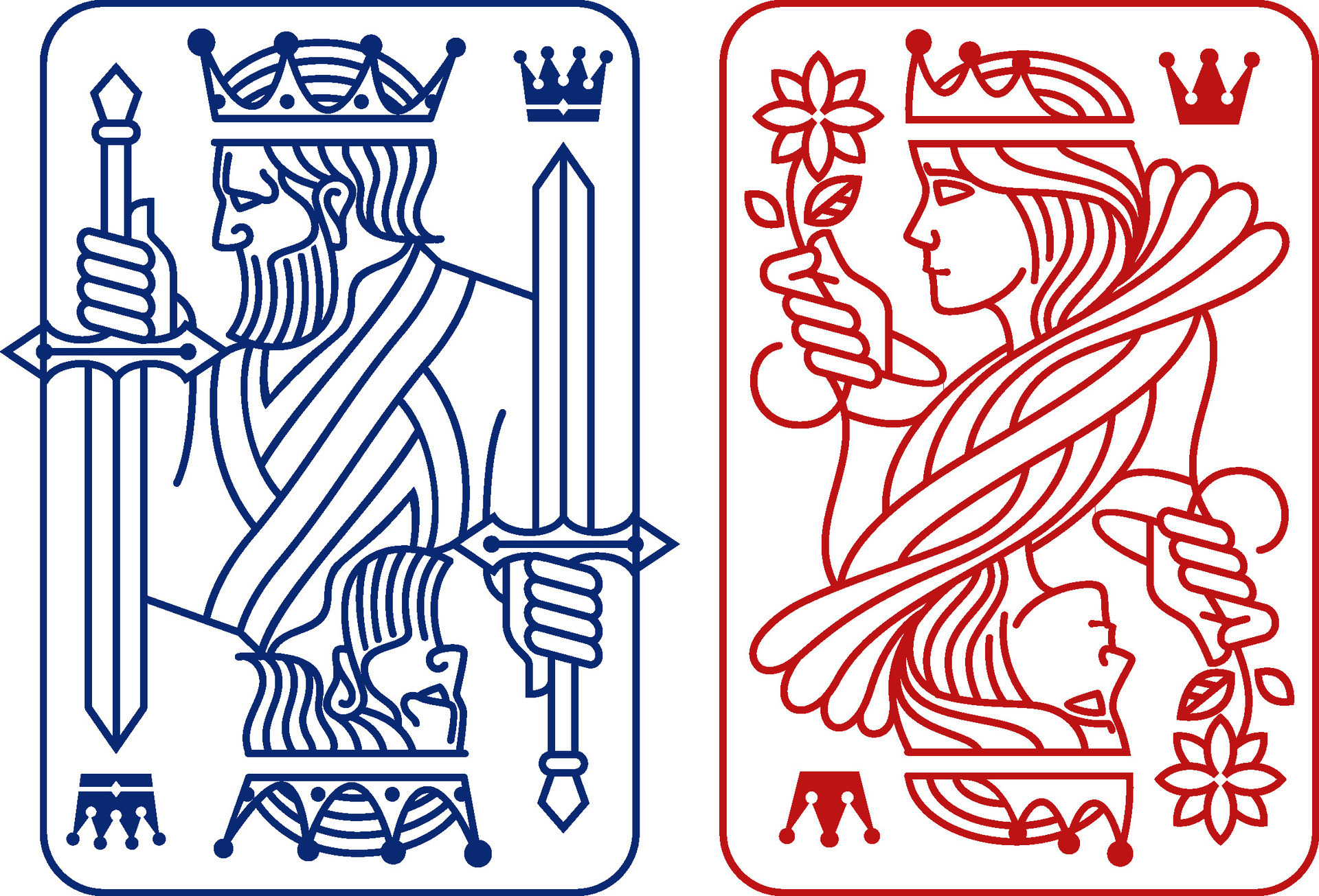 King and queen Playing Card 26547475 Vector Art at Vecteezy