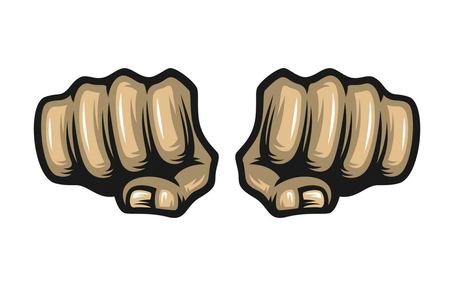 Two fists isolated on white background vector