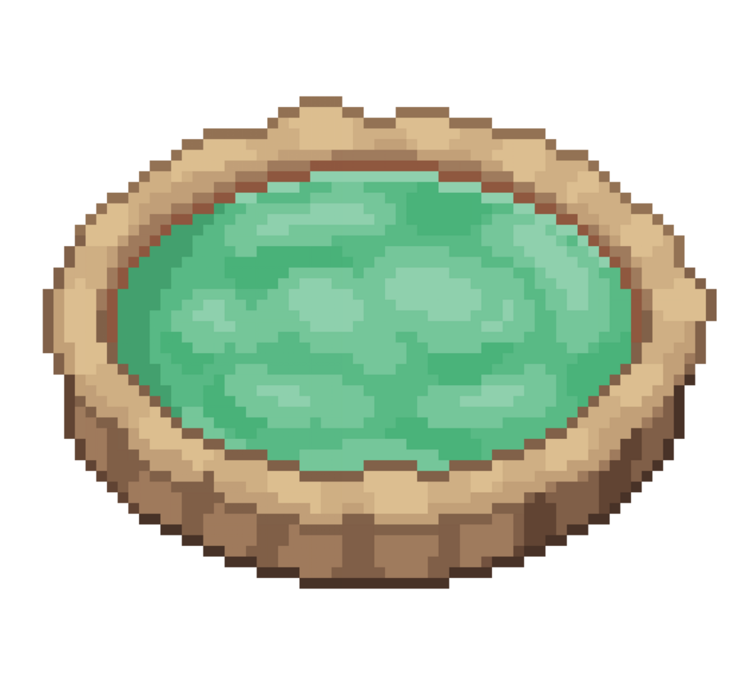 An 8-bit retro-styled pixel-art illustration of key lime pie png