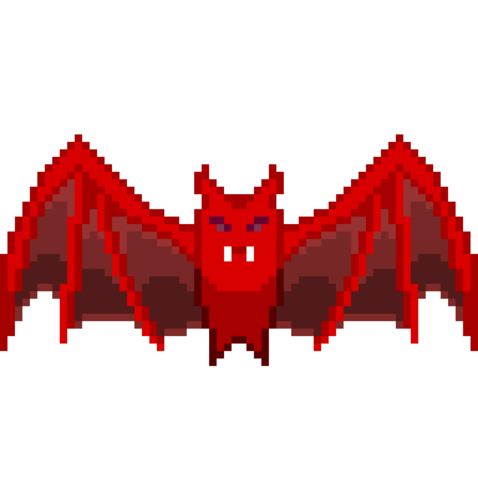 un 8 bits estilo retro arte de pixel ilustración de un lava murciélago desde infierno. png