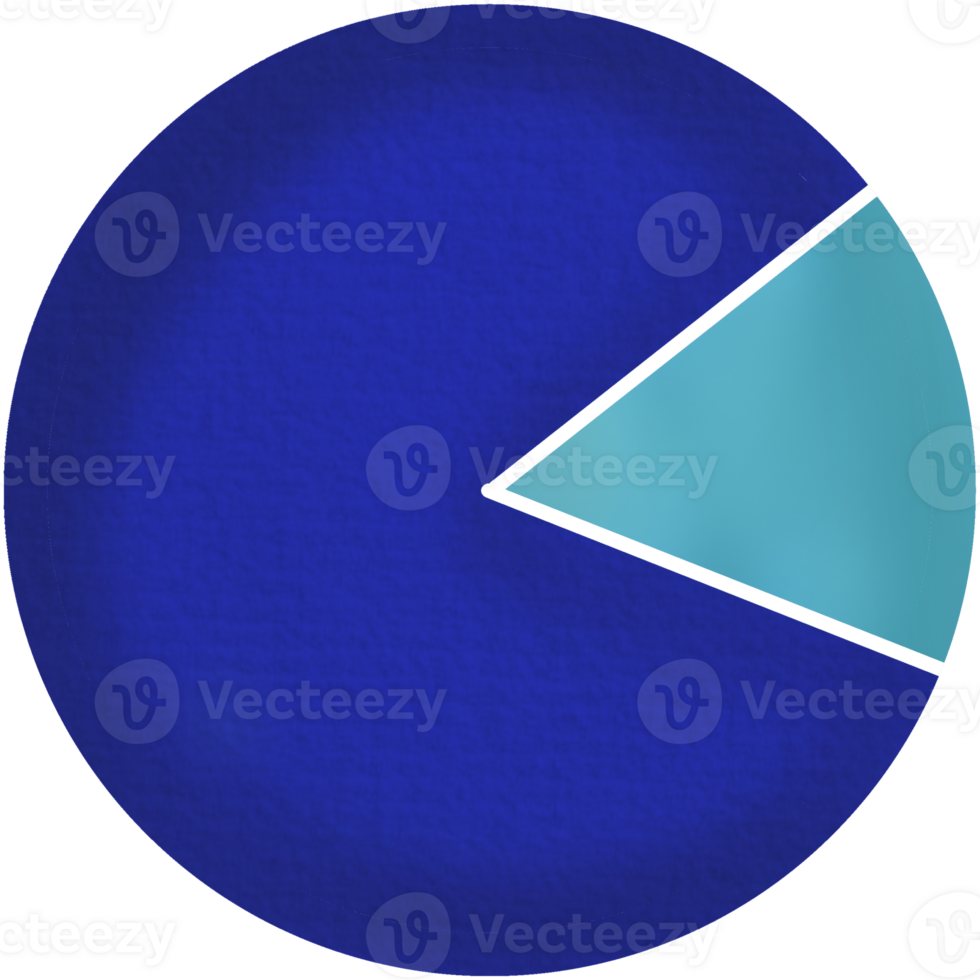 Blue Pie Chart 90 - 10 percent png