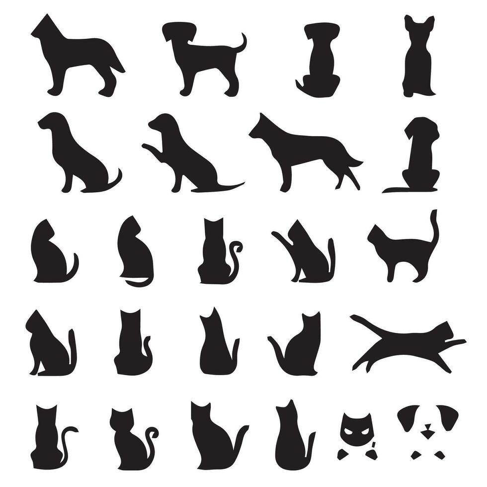 Cats and dogs vector