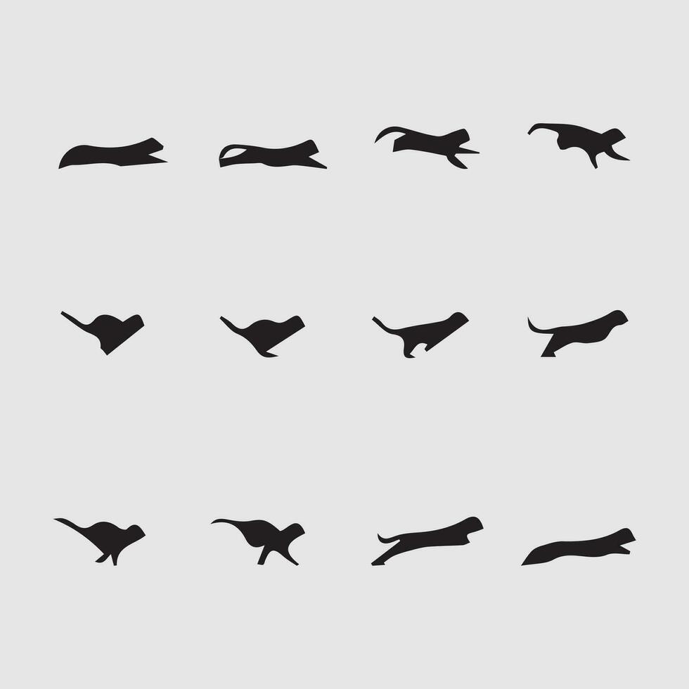 Cat Run cycle animation sequence vector