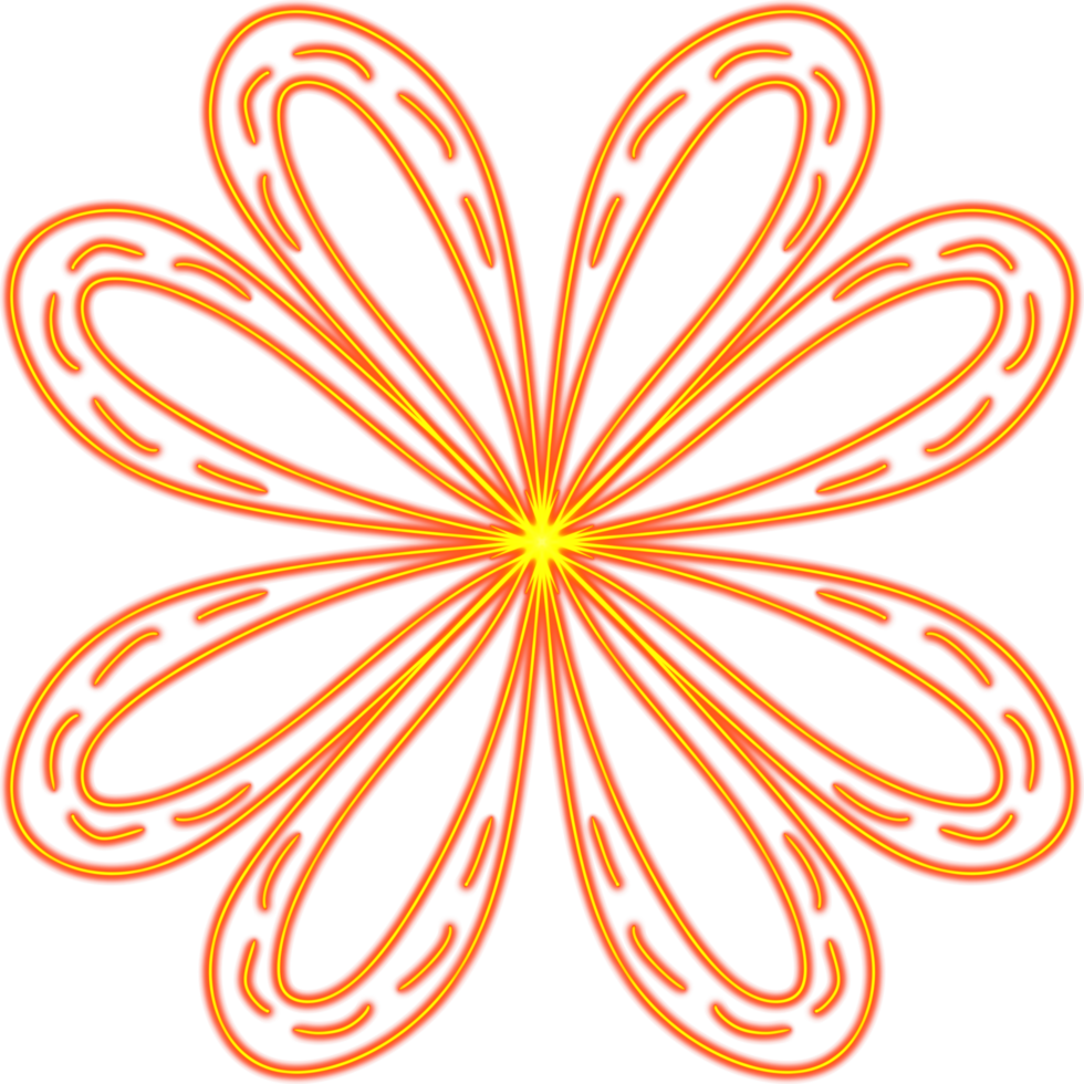 line neon orange flower png