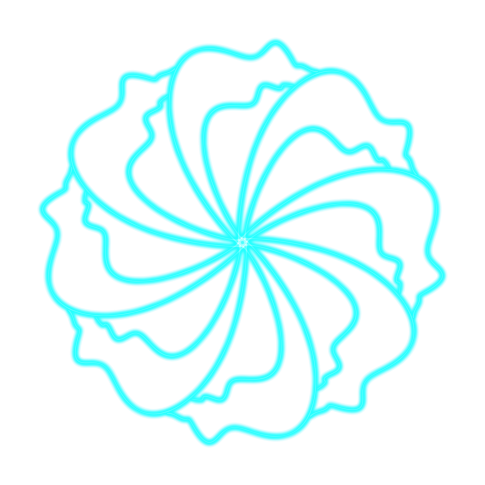 glowing blue line flower png