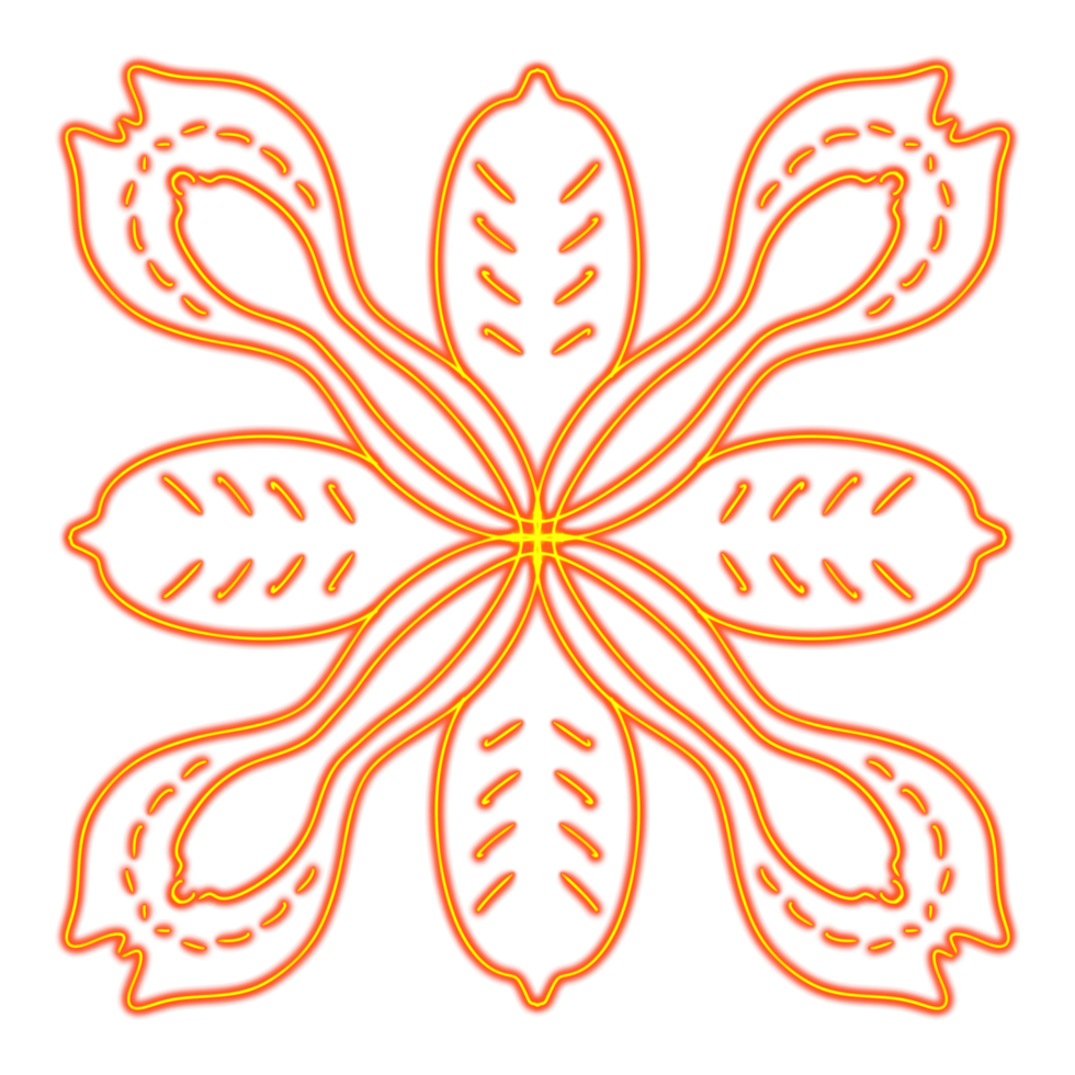 line neon orange flower png