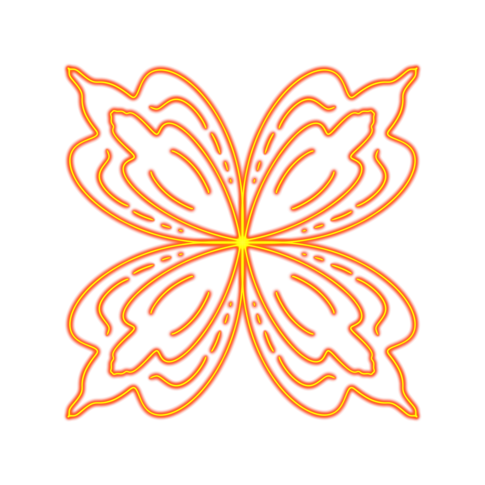 line neon orange flower png