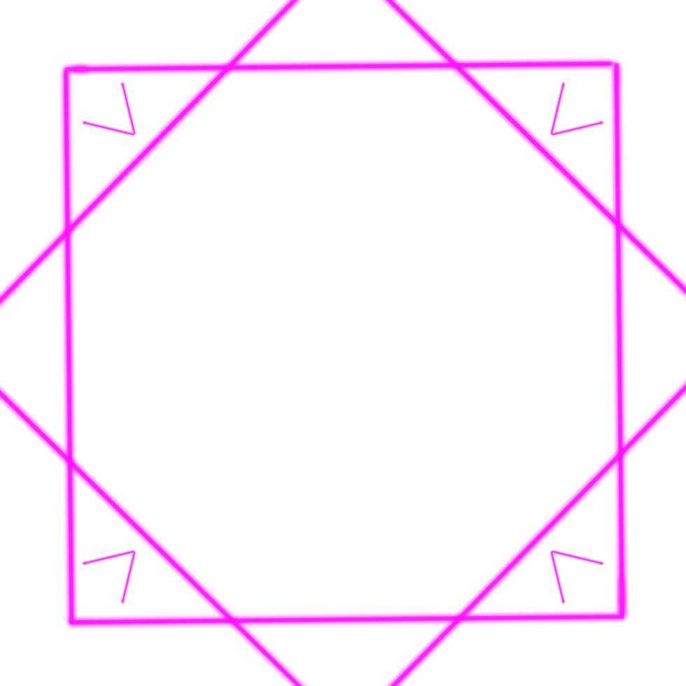 Square neon line frame png