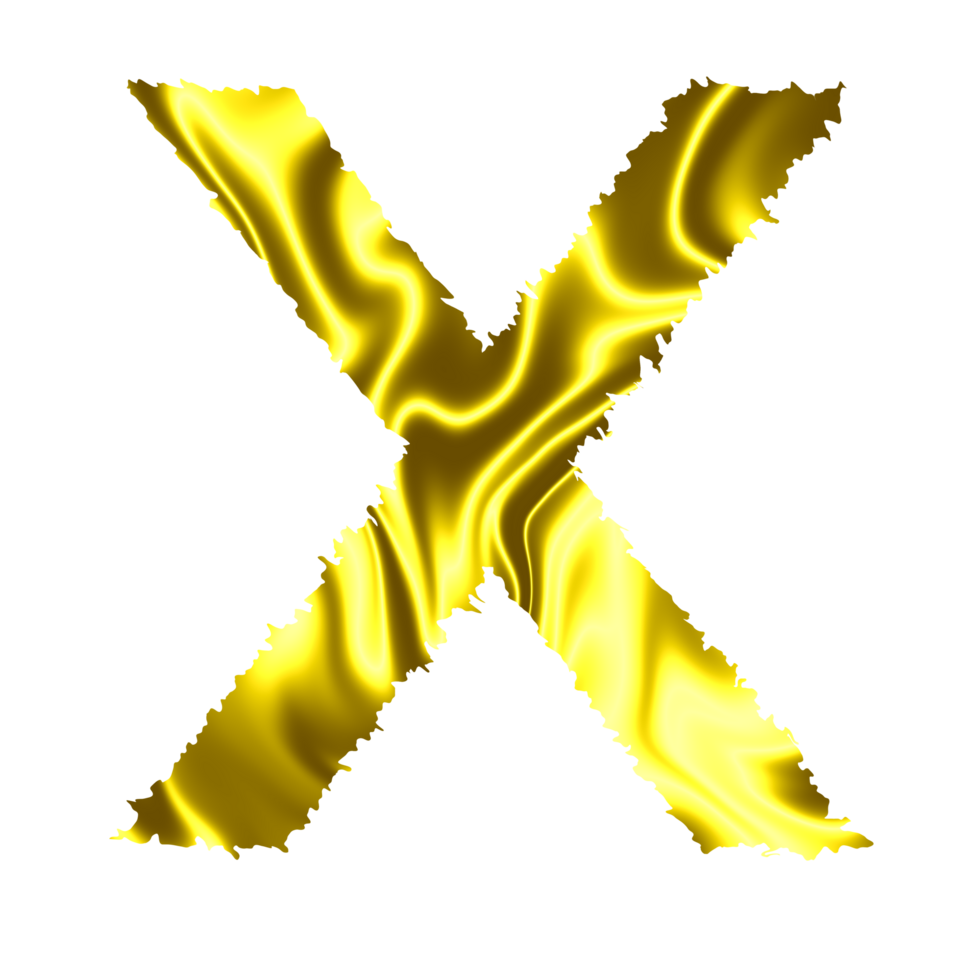 golden letter X png
