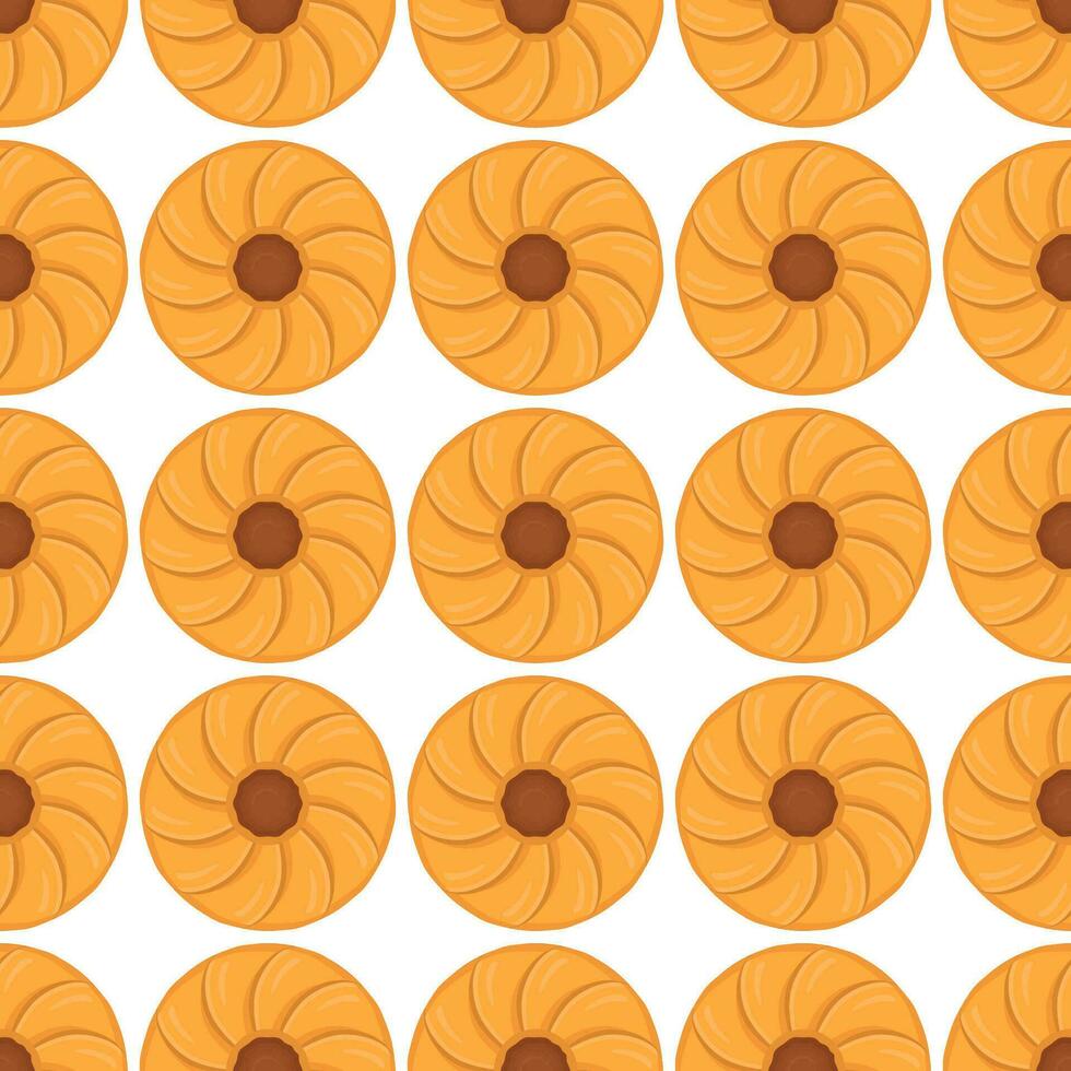 Pattern homemade cookie different taste in pastry biscuit vector