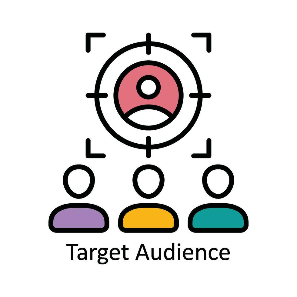 Target Audience Vector Fill outline Icon Design illustration. Product Management Symbol on White background EPS 10 File