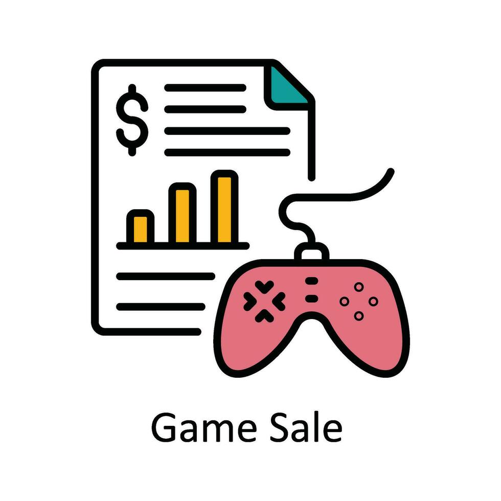 Game Sale Vector  Fill outline Icon Design illustration. Online streaming Symbol on White background EPS 10 File