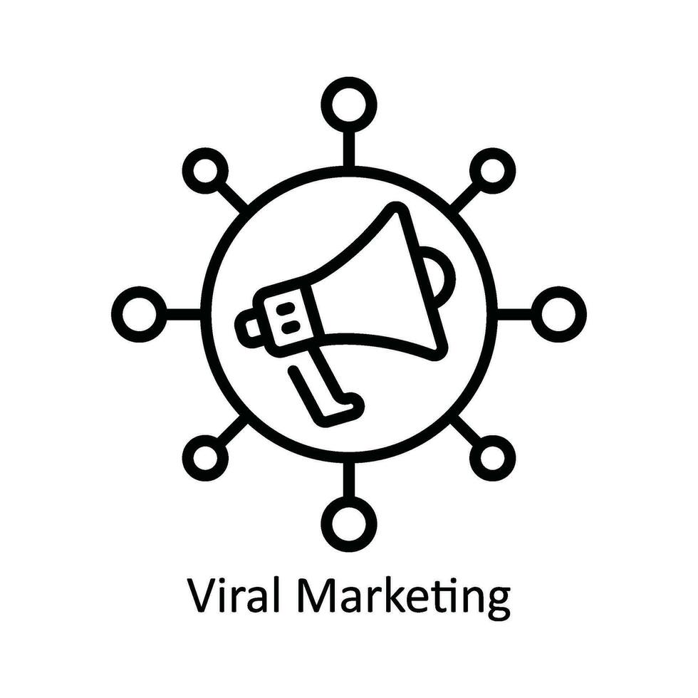 viral márketing vector contorno icono diseño ilustración. producto administración símbolo en blanco antecedentes eps 10 archivo