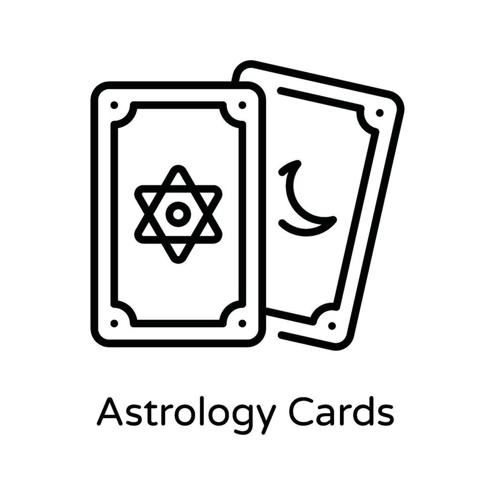 Astrology Cards Vector  outline Icon Design illustration. Astrology And Zodiac Signs Symbol on White background EPS 10 File