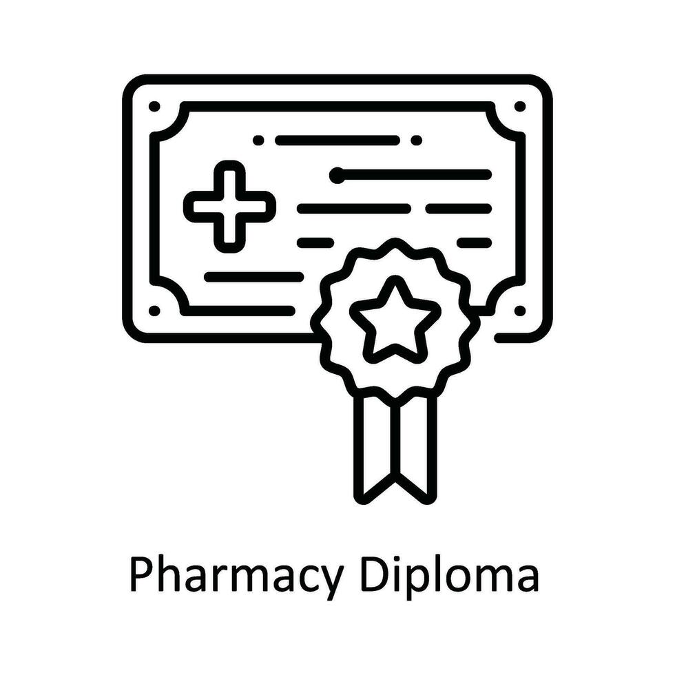 Pharmacy Diploma Vector  outline Icon Design illustration. Pharmacy  Symbol on White background EPS 10 File