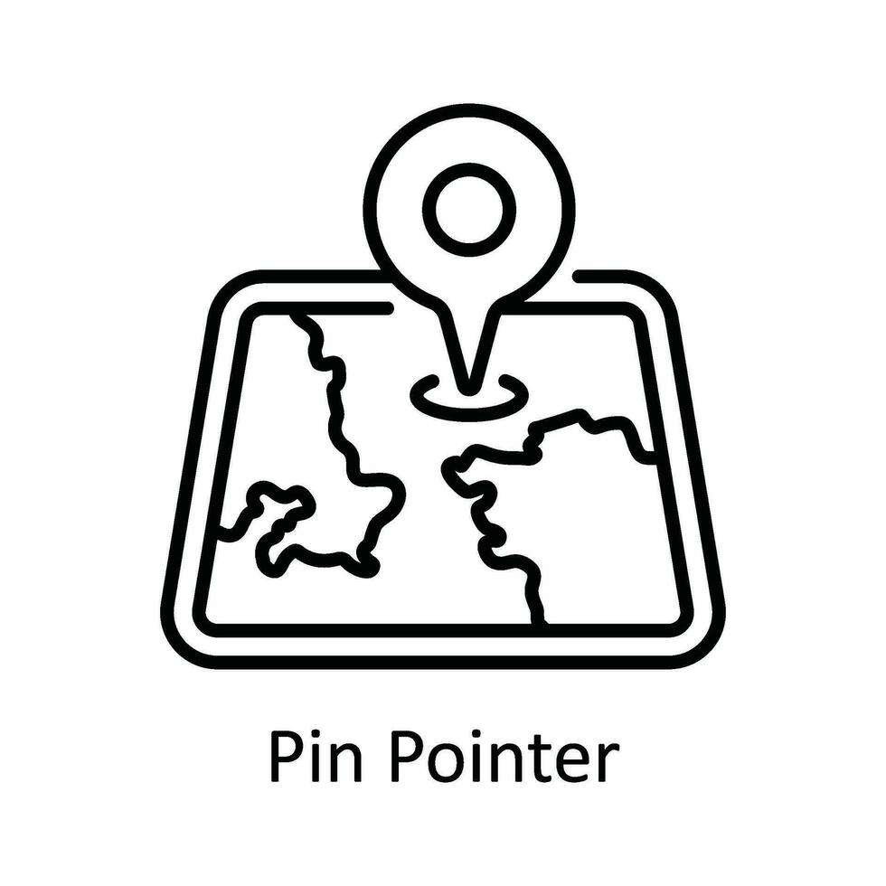 Pin Pointer Vector  outline Icon Design illustration. Map and Navigation Symbol on White background EPS 10 File