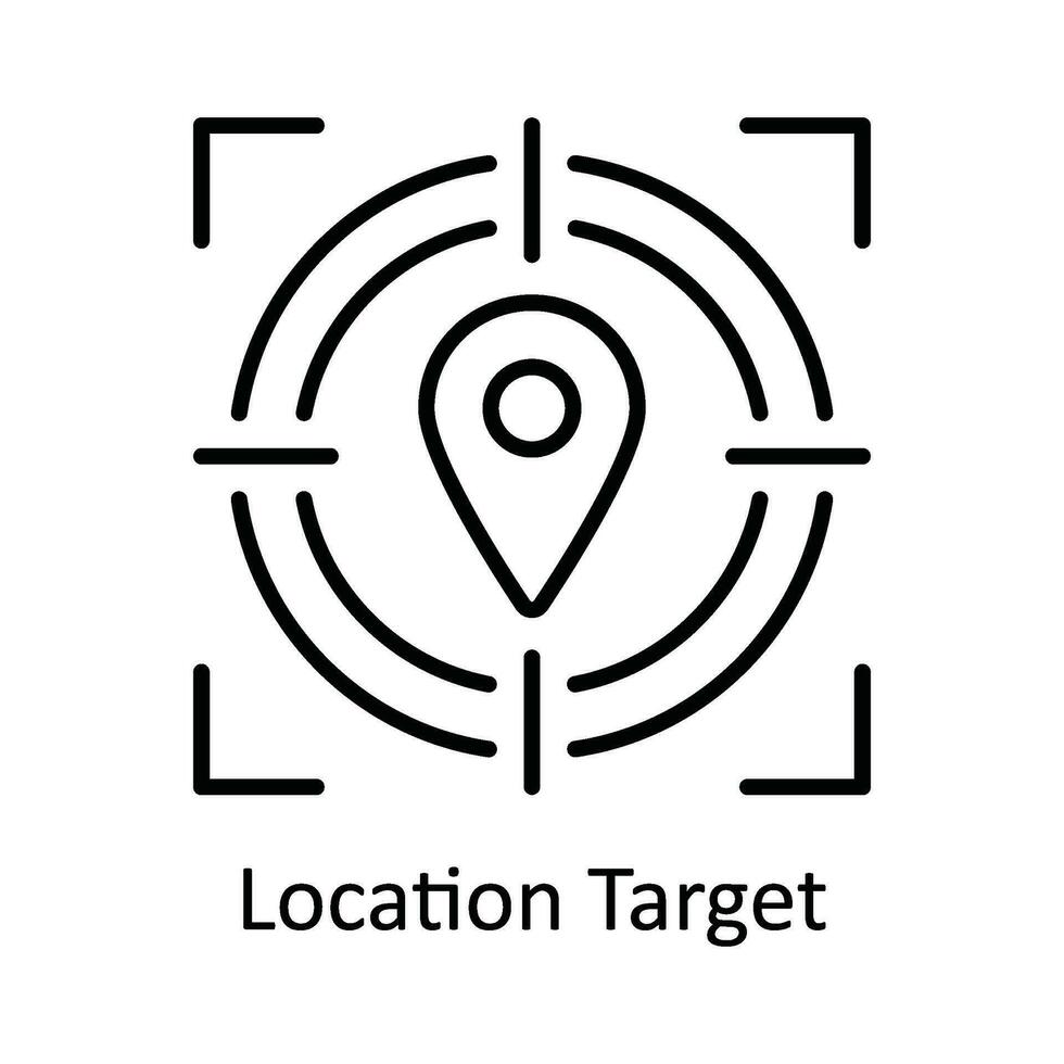 Location Target Vector  outline Icon Design illustration. Map and Navigation Symbol on White background EPS 10 File