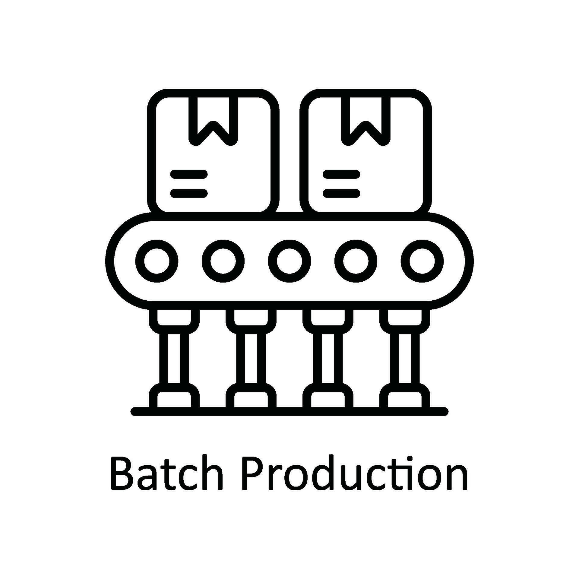Batch Production Vector outline Icon Design illustration. Smart ...