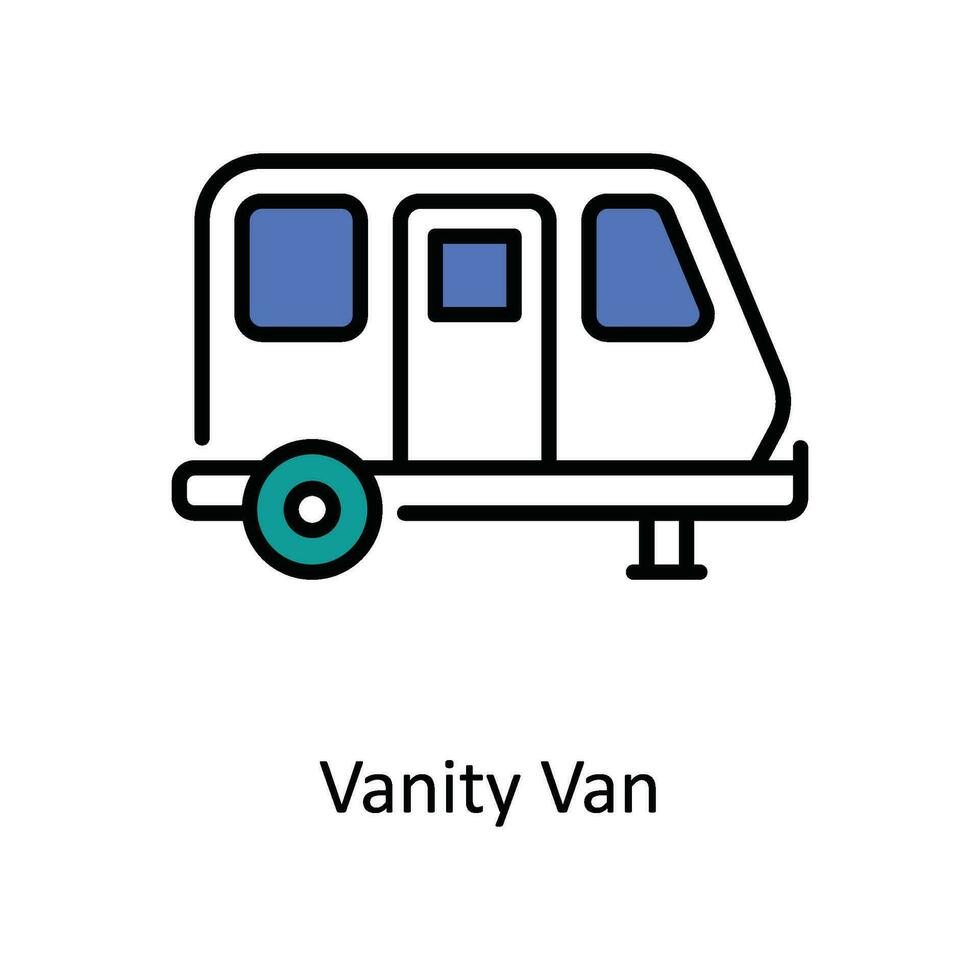 Vanity Van Vector Fill outline Icon Design illustration. Travel and Hotel Symbol on White background EPS 10 File