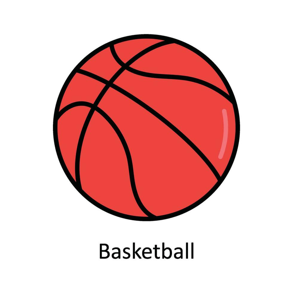Basketball Vector Fill outline Icon Design illustration. Travel and Hotel Symbol on White background EPS 10 File