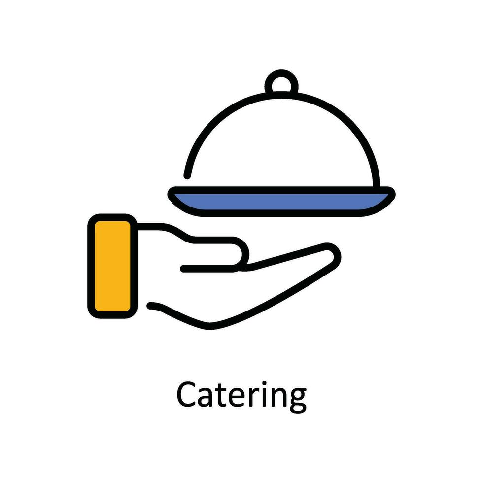 Catering Vector Fill outline Icon Design illustration. Travel and Hotel Symbol on White background EPS 10 File