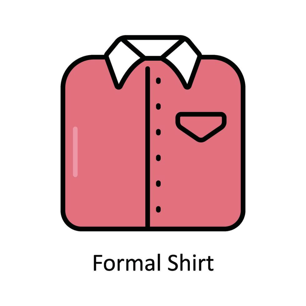 Formal Shirt Vector Fill outline Icon Design illustration. Travel and Hotel Symbol on White background EPS 10 File