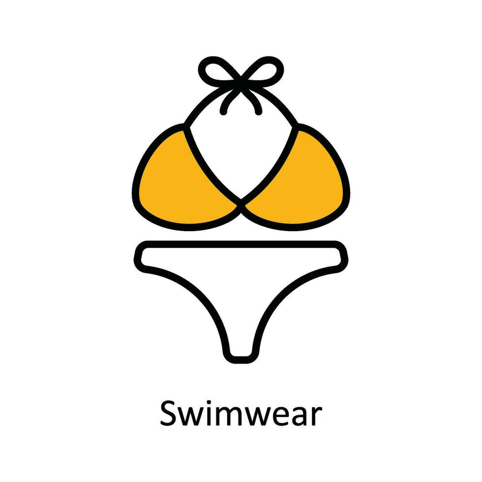 Swimwear Vector Fill outline Icon Design illustration. Travel and Hotel Symbol on White background EPS 10 File