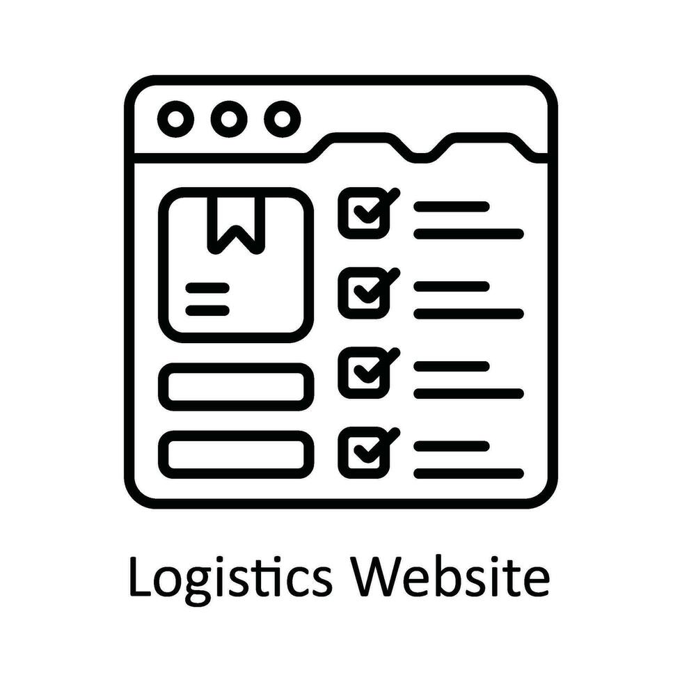 Logistics Website Vector  outline Icon Design illustration. Smart Industries Symbol on White background EPS 10 File