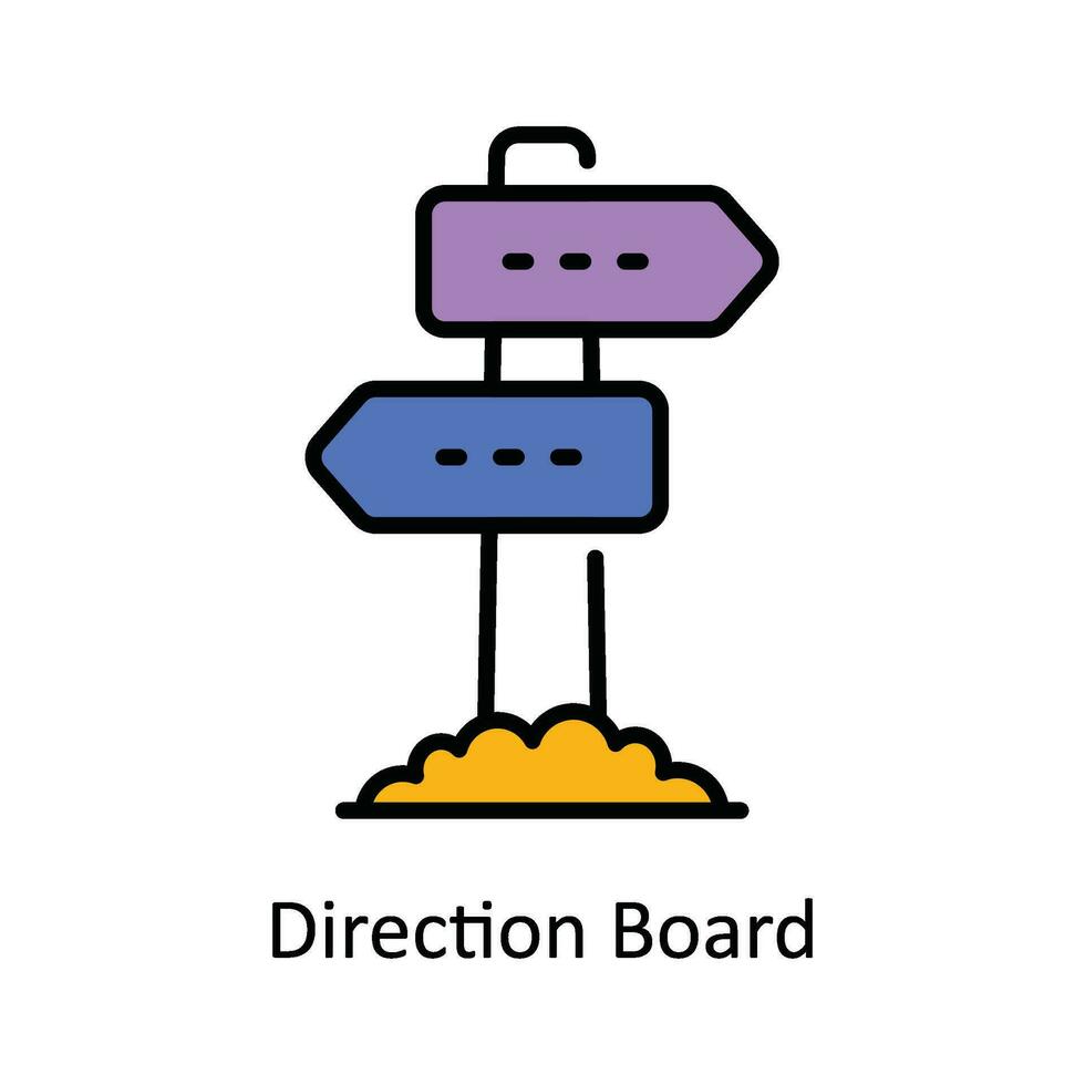 Direction Board Vector Fill outline Icon Design illustration. Travel and Hotel Symbol on White background EPS 10 File