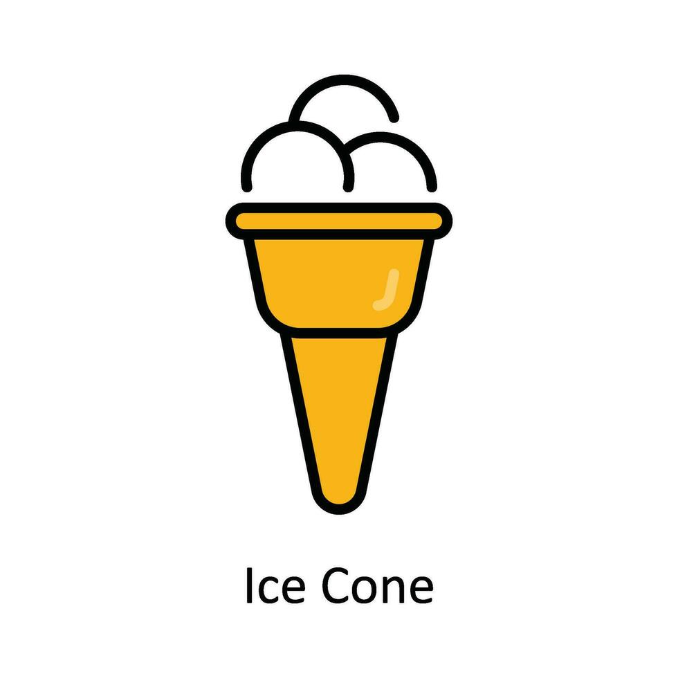 Ice Cone Vector Fill outline Icon Design illustration. Travel and Hotel Symbol on White background EPS 10 File