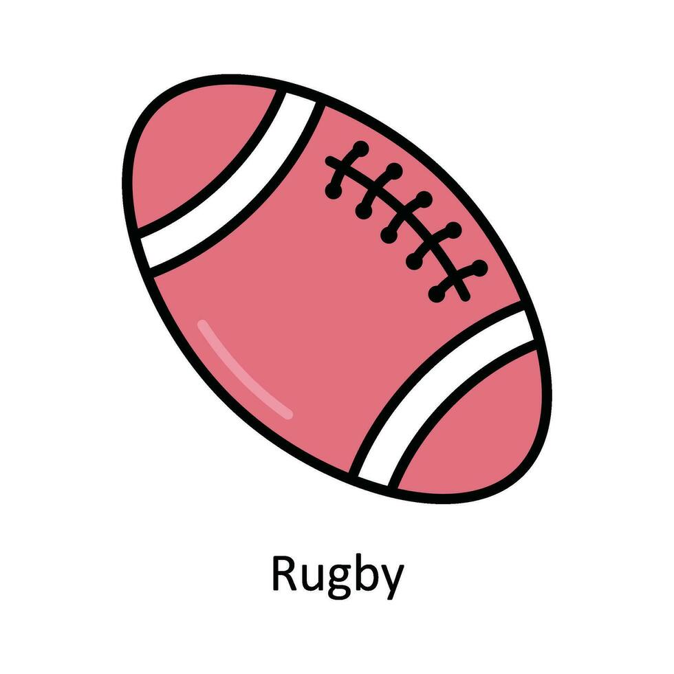 Rugby Vector Fill outline Icon Design illustration. Travel and Hotel Symbol on White background EPS 10 File