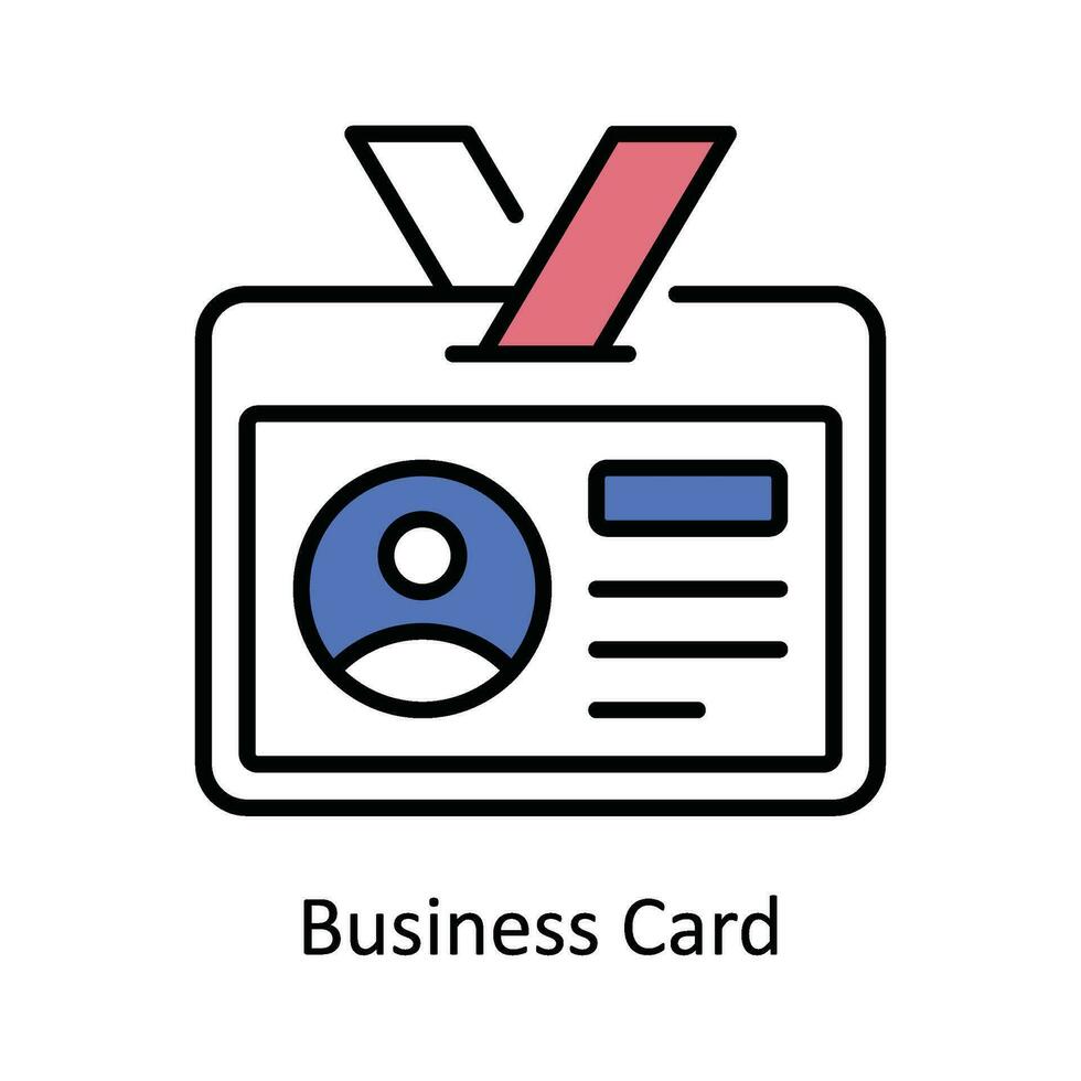 Business Card Vector Fill outline Icon Design illustration. Digital Marketing  Symbol on White background EPS 10 File