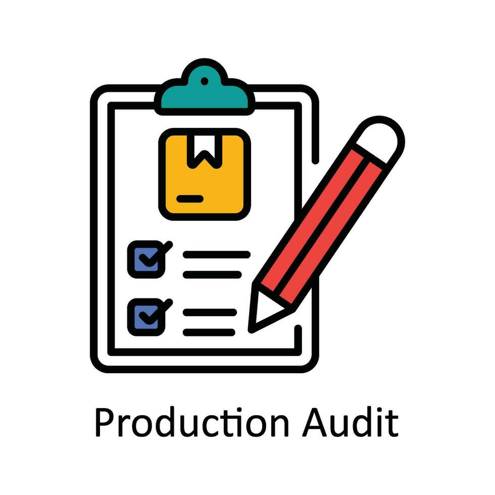 Production Audit Vector Fill outline Icon Design illustration. Smart Industries Symbol on White background EPS 10 File