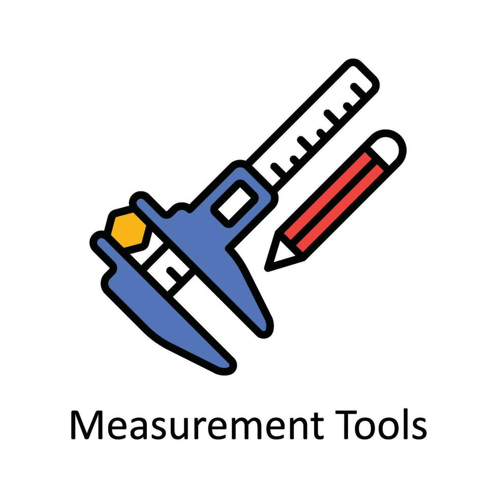 Measurement Tools Vector Fill outline Icon Design illustration. Home Repair And Maintenance Symbol on White background EPS 10 File