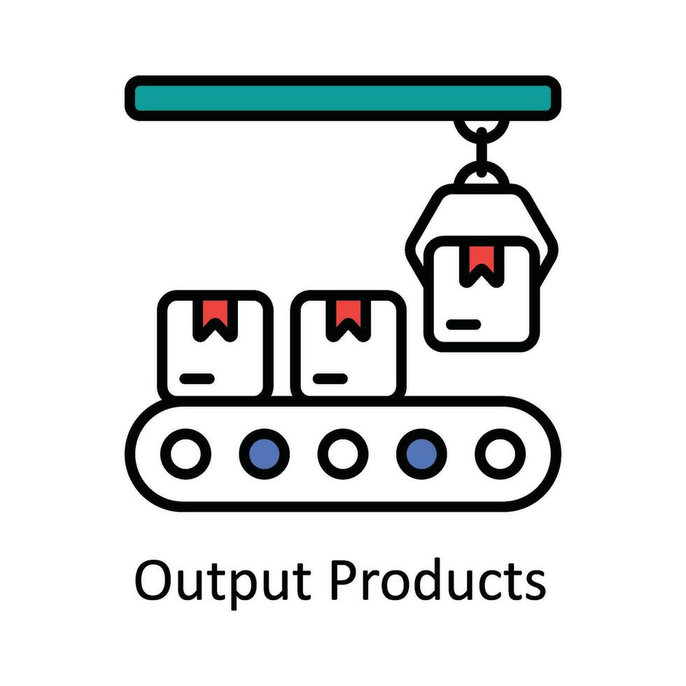 Output Products Vector Fill outline Icon Design illustration. Smart Industries Symbol on White background EPS 10 File