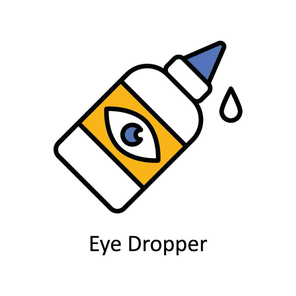 Eye Dropper Vector Fill outline Icon Design illustration. Pharmacy  Symbol on White background EPS 10 File