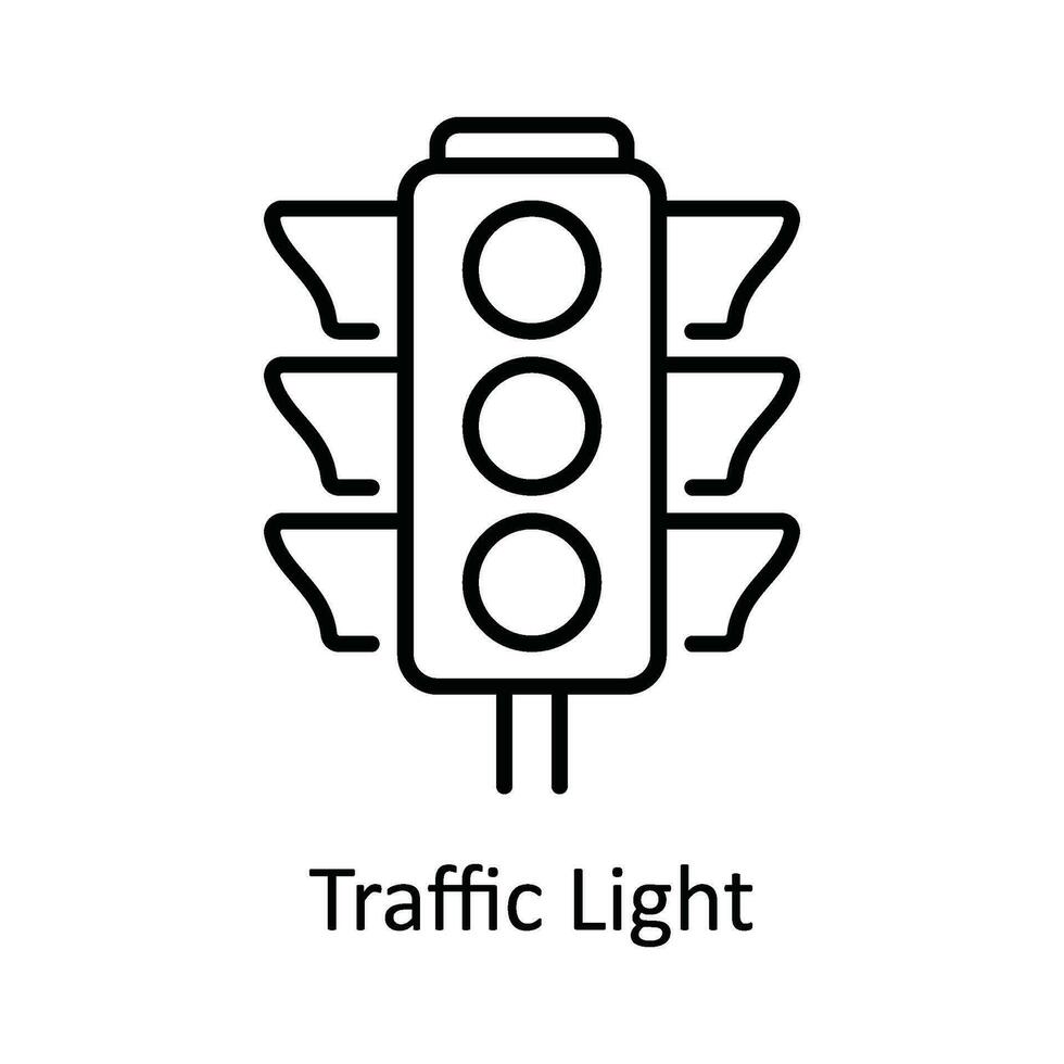 Traffic Light Vector  outline Icon Design illustration. Map and Navigation Symbol on White background EPS 10 File