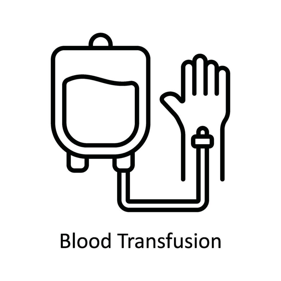 sangre transfusión vector contorno icono diseño ilustración. farmacia símbolo en blanco antecedentes eps 10 archivo