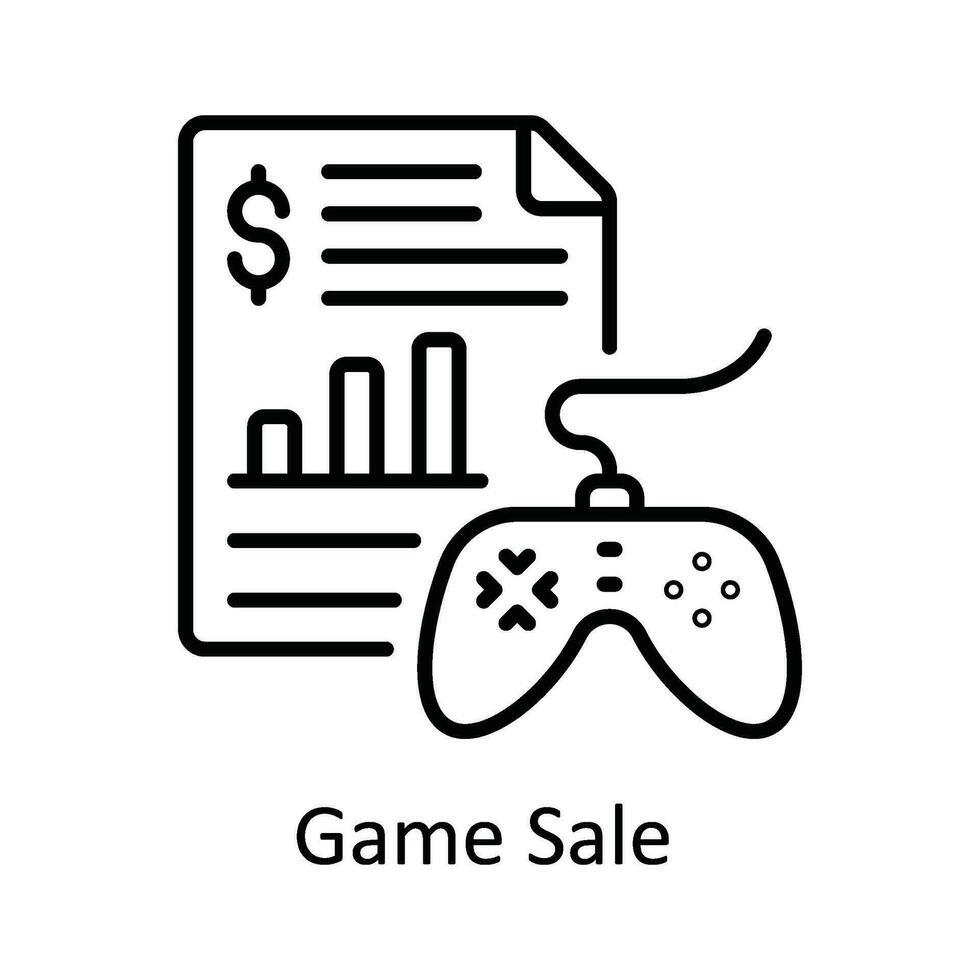 Game Sale Vector   outline Icon Design illustration. Online streaming Symbol on White background EPS 10 File