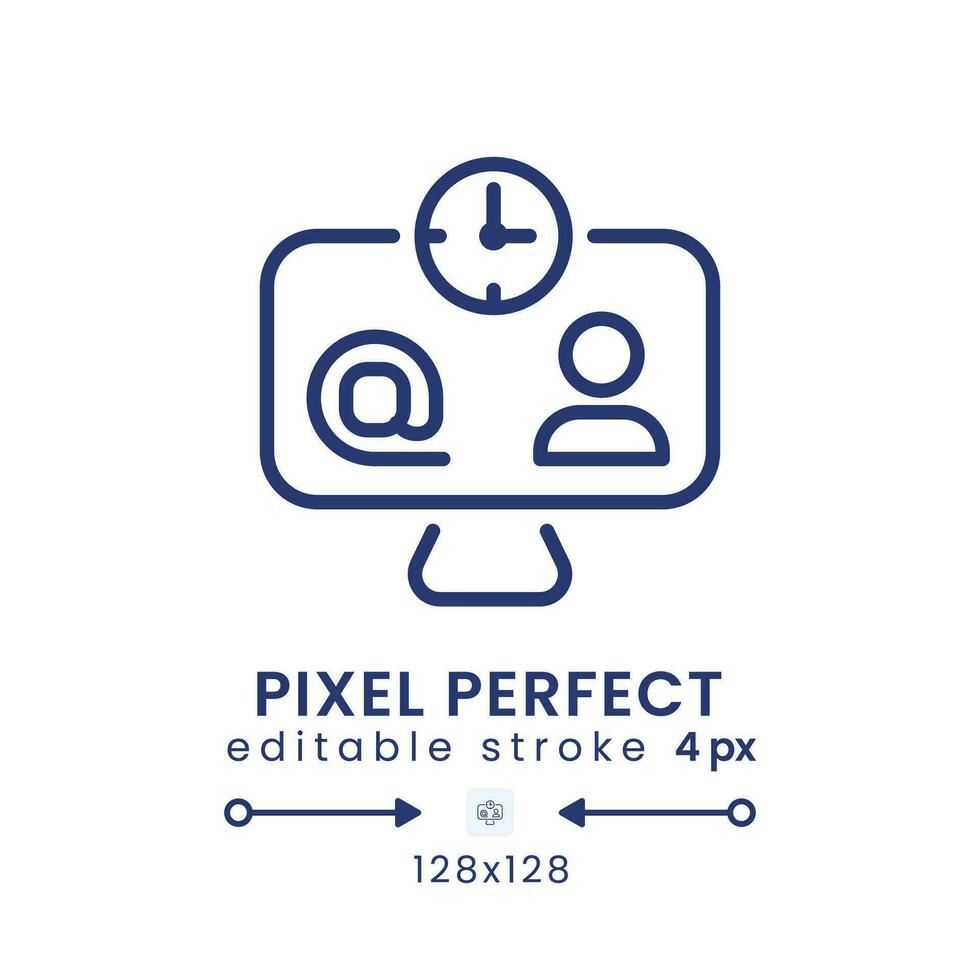 Workspace organization linear desktop icon. Time management. Productivity tool. Pixel perfect 128x128, outline 4px. GUI, UX design. Isolated user interface element for website. Editable stroke vector