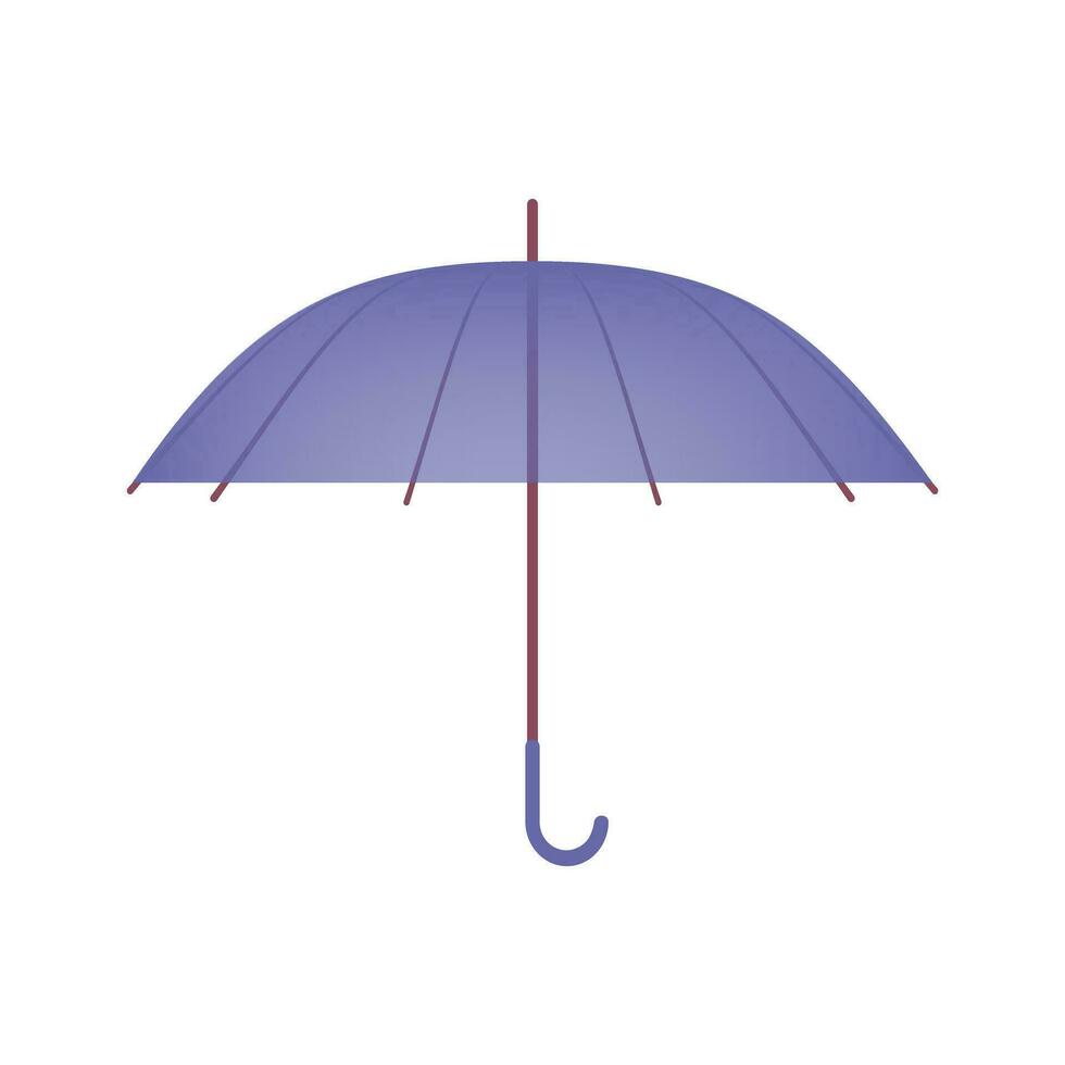 Purple trending umbrella with a cane-shaped handle on a white background. An accessory for bad wet weather during the rainy and snowy season. Vector. vector