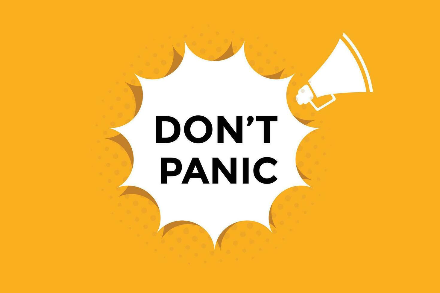 Don t panic button web banner templates. Vector Illustration