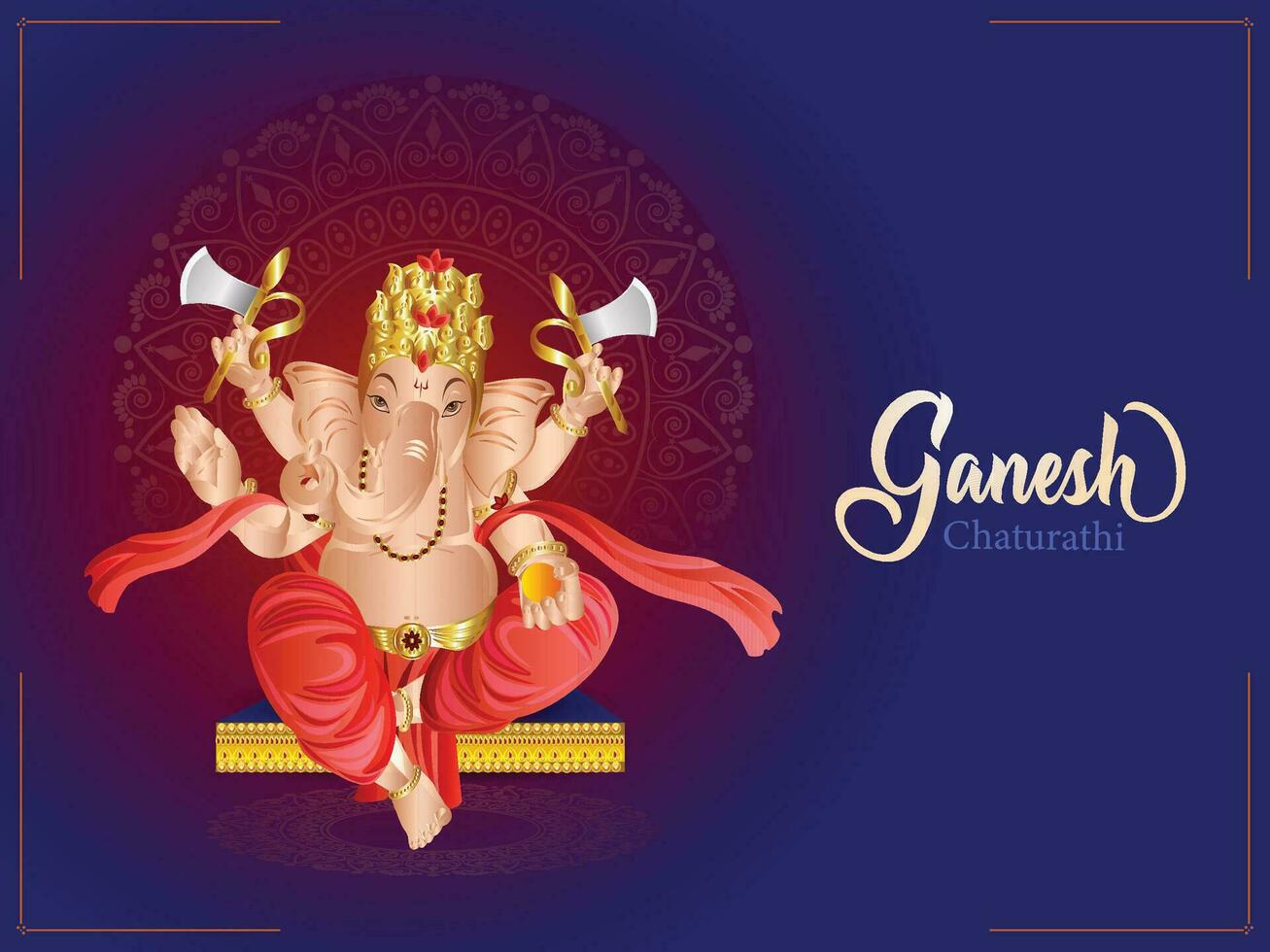 Realistic vector illustration of happy ganesh chaturthi