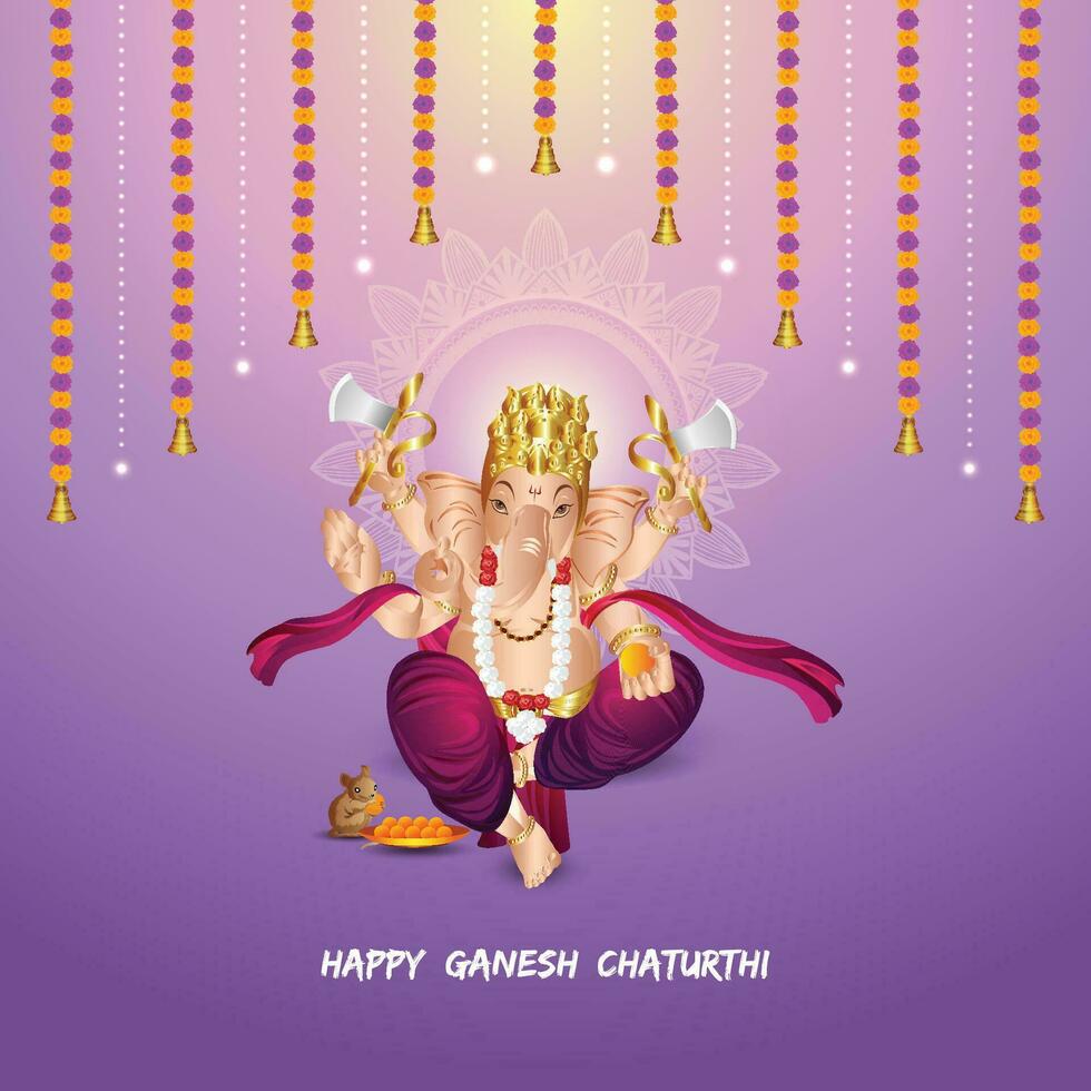Vector illustration of ganesh chaturthi festival